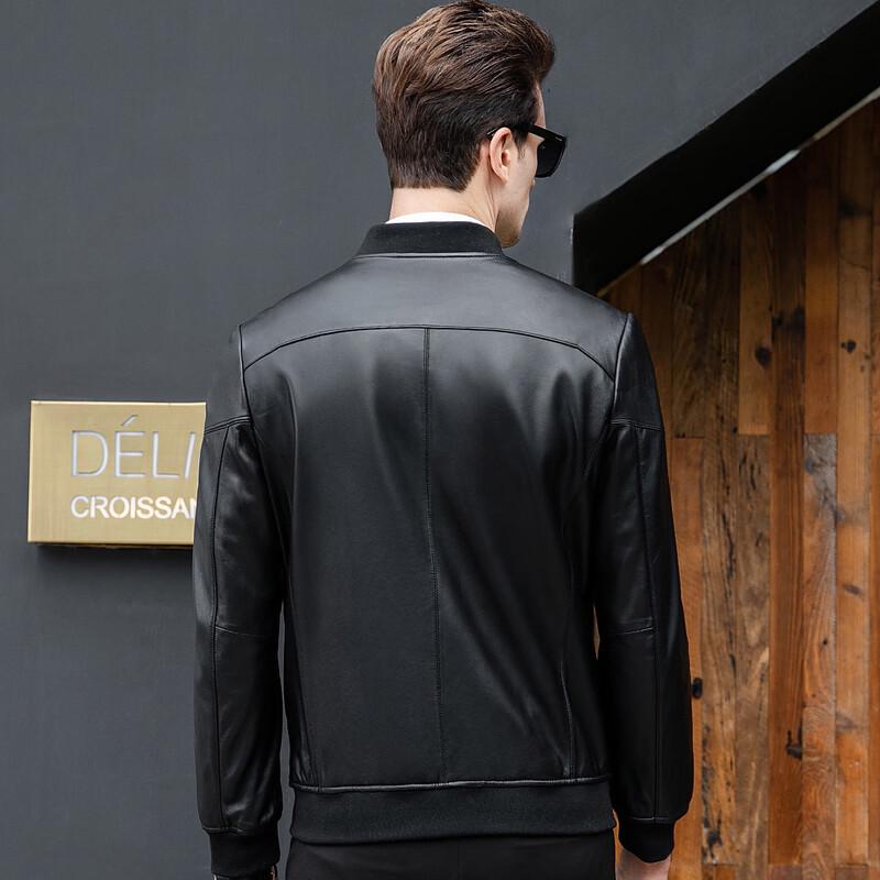 Men's Lambskin Baseball Collar Leather Jacket
