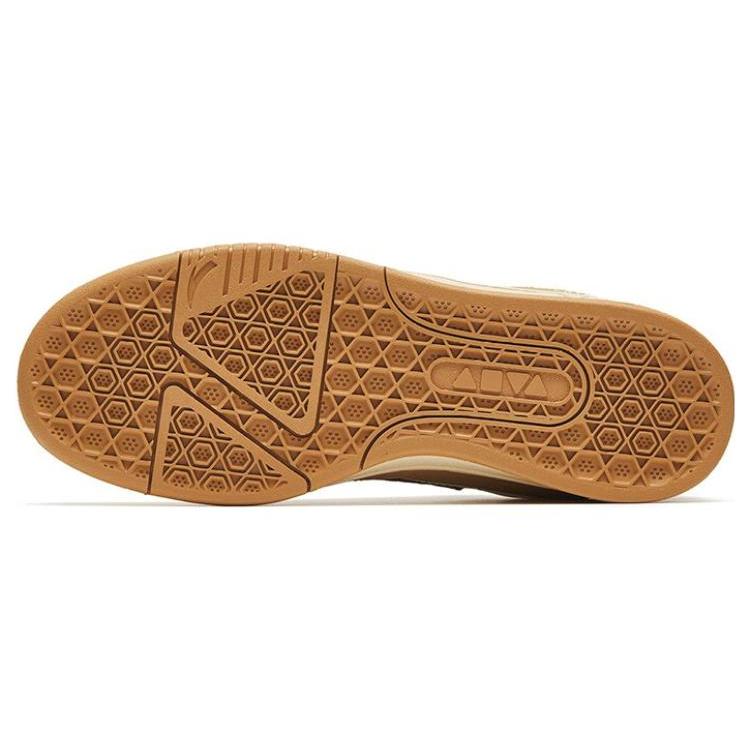 New Anta Qiuyou Slip-Resistant Cushioning Wear-Resistant Low-Top Skateboard Shoes White Brown 112248026-2