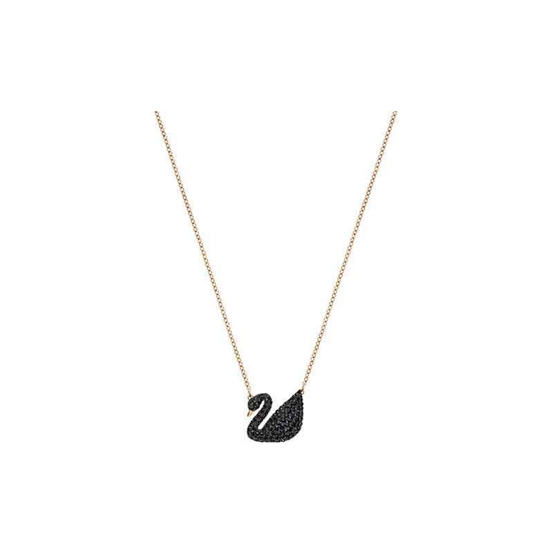 Swarovski Black Swan Large Crystal Rose Gold Plated Imitation Crystal Necklace Women necklace 5204134