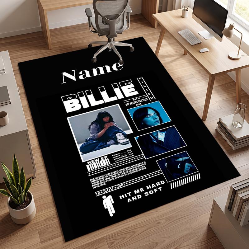 Billie Eilish (19) Personalized Name Office Carpet Stylish Decor for Living Room Bedroom Kitchen