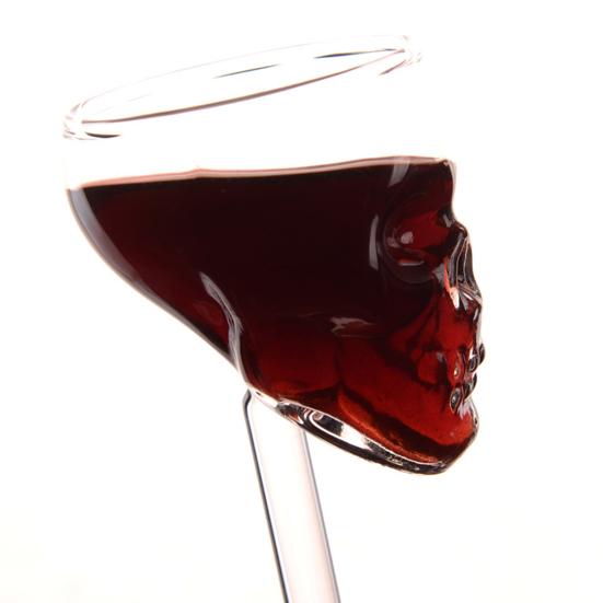 Totenkopf Schnapsgläser, Kreativer Gotischer Wodka Whiskey Tumbler Kelch, Borosilikatglas Spirituosenbecher für Bar Zuhause, Halloween Party Geschenk