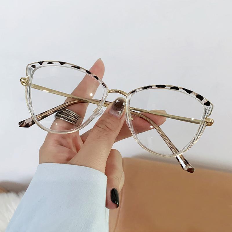 Cat Eye flat mirror TR90 anti blue light glasses frame fashionable color matching can be matched with myopia glasses frame