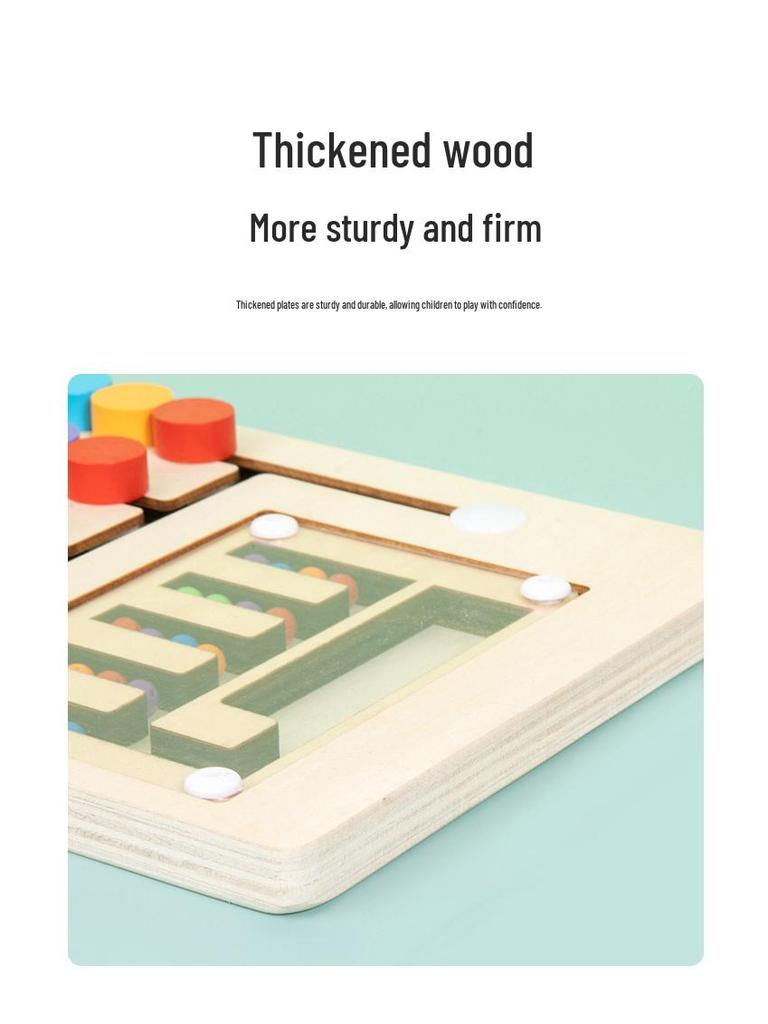 Wooden Rolling Ball Maze Game: Toddler Puzzle for Hand-Eye Coordination and Early Education