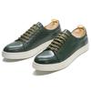 Dropshipping High-End Handmade Korean Version Of Casual Board Shoes Cowhide Patent Leather Men'S Casual Leather Shoes Lace-Up Flat Bottom
