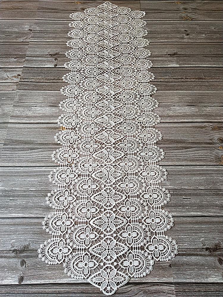 

Premium flower white Embroidery bed Table Surface flag Runner cloth cover tablecloth Christmas Wedding Table decoration and accessories 40X70CM