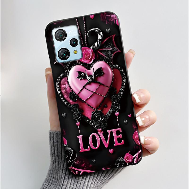 For Blackview A53 Case Blackview A53 Pro Back Cover Luxury Cute Love Rabbit Funny Black TPU Soft Silicone Protective Phone Case