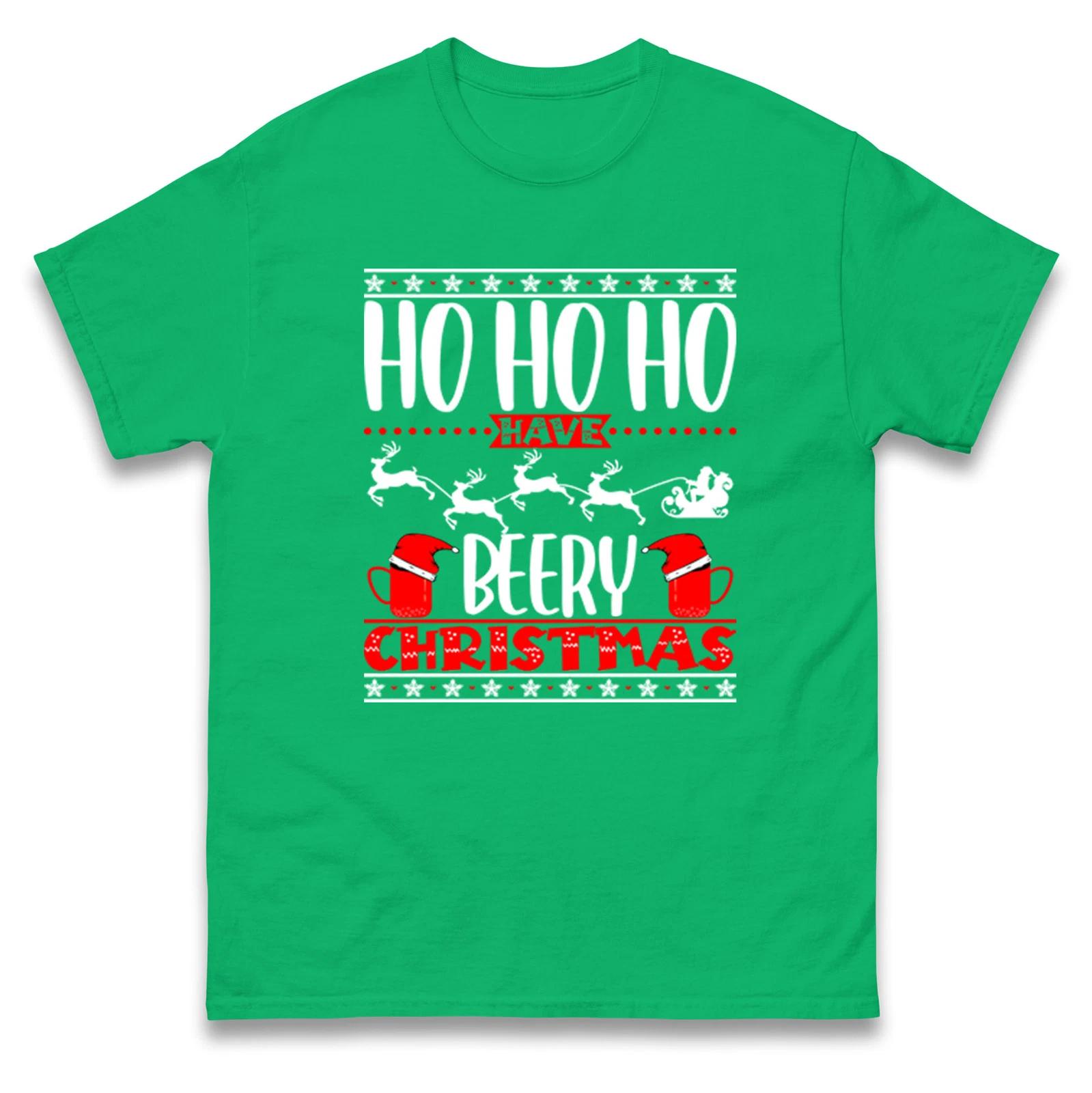 Ho Ho Have Berry Christmas T Shirt,Reindeer Beer Funny Christmas Tee 3XL
