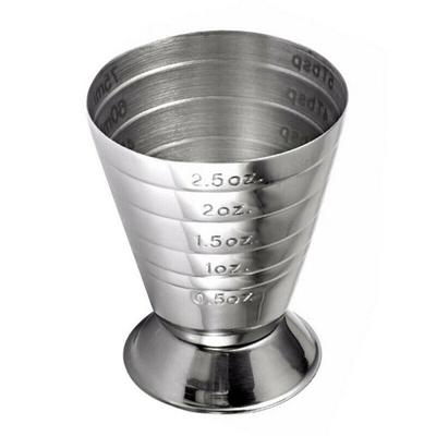 75 ml Edelstahl Messbecher Jigger Shot Drink Spirituose Gemischter Cocktail Becher