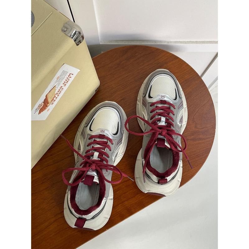 Winter new thick-soled velvet dad shoes design casual shoes 31401