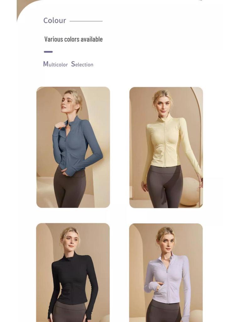 Women’s Autumn/Winter Slim Fit Long Sleeve Full Zip Yoga Jacket