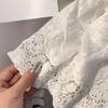 Women Shirt Extender Elastic High Waist Hollow Embroidery Lace Flower Pattern Mini Skirt Solid Color Butt Curtain Extension