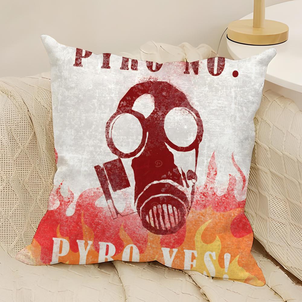 Tf2 Team Happy Game T-Team Fortress 7 Pillow Case Natural Linen Double-Sided Printing Sofa Home Decor Cushion Cover