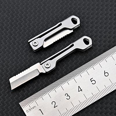 Stainless Steel Sliver Unpacking Mini Carry On Pocket Folding Knife Outdoor Camping Utility EDC Portable Sharp Keychain Tool