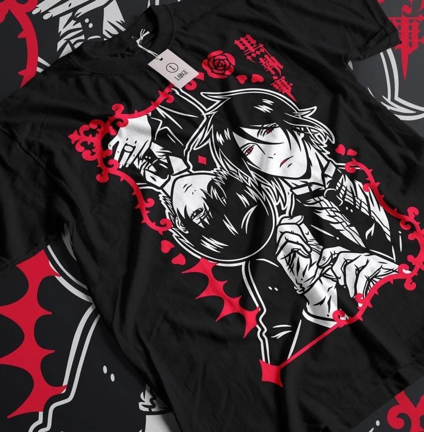 Black Butler TShirt Ciel Phantomhive TShirt Sebastian Michaelis Gift Tee S
