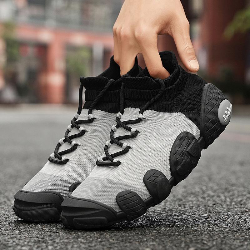 Vår Sommer Nye Sko for Menn Pustende Strikk Casual Sokkesko Blandede Farger Fritidssportssko Ungdom Slip-on Sneakers