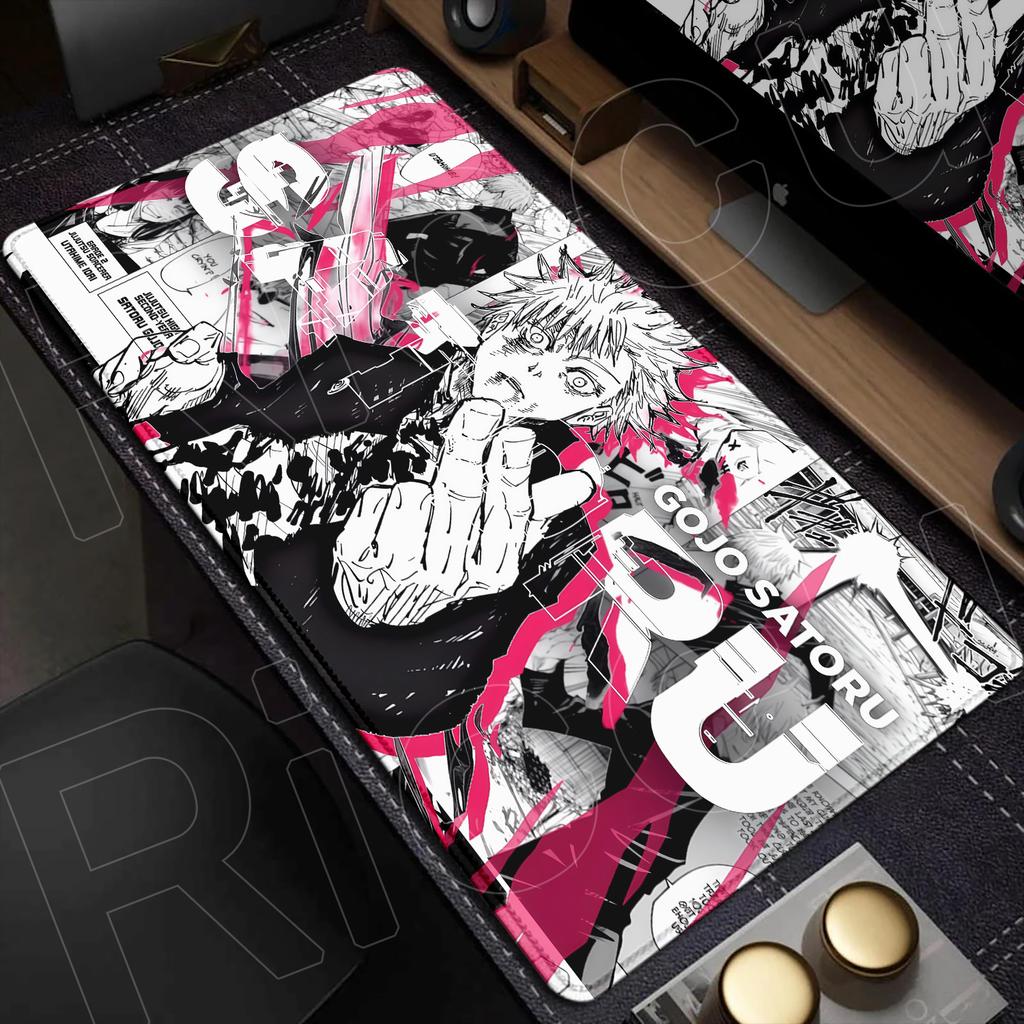 Tapis de Souris XXL Noir Anime Jujutsu Kaisen Gojo Satoru HD 60x30CM Tapis de Souris Périphérique de Jeu Ordinateur Accessoires PC Tapis de Bureau