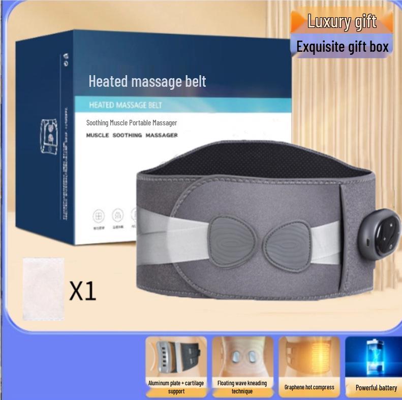 

Wireless Heating Massage Waist Belt for Abdomen and Back Pain Relief English Packaging серый