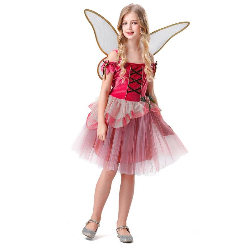 Children's Day girls princess tutu dress shows costumes forest flower fairy elf dress with wings