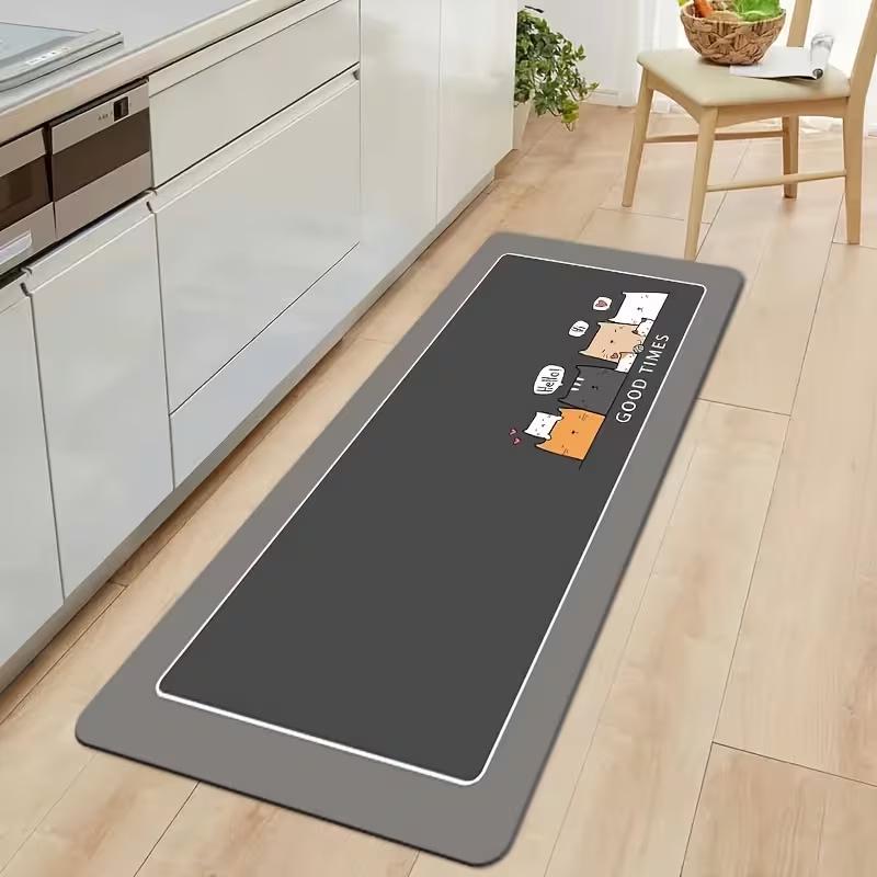 Nordic Style Diatomaceous Earth Floor Mat Set: Dirt-Resistant, Easy to Clean, Two-Piece Long Strip for Kitchen and Entrance.