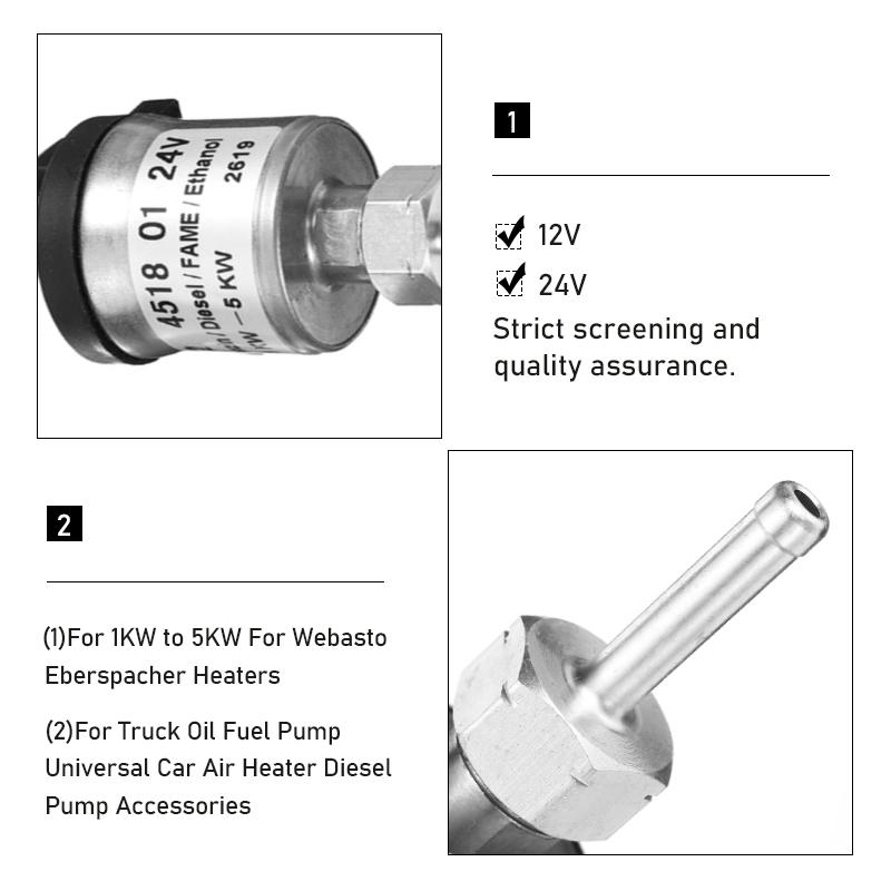12V/24V Car Heater Oil Pump Detachable Universal Electric Oil Fuel Pump Suitable For Diesel Air Parking Heater Accessories