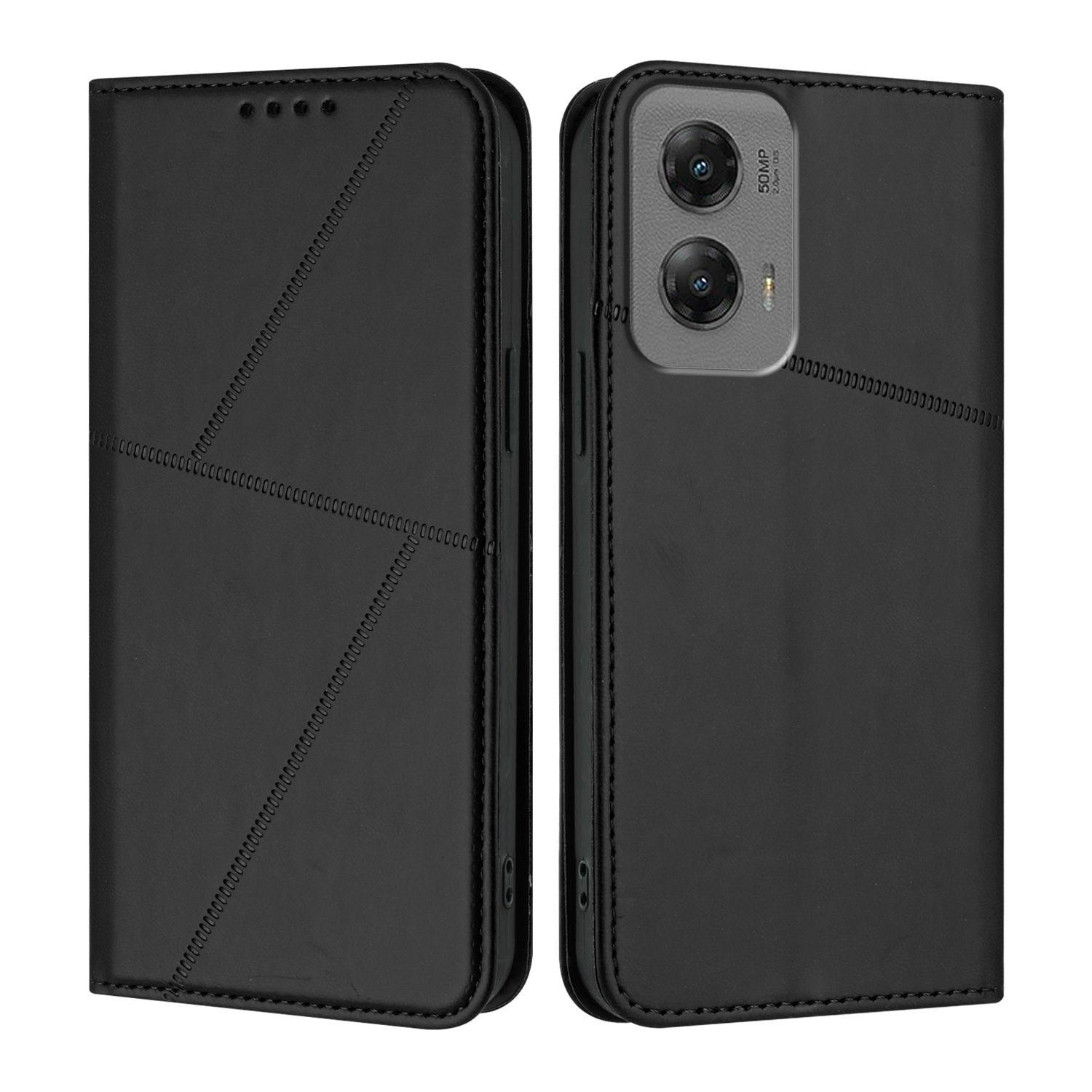 

Для Motorola Moto G Stylus 5G (2024) Чохол-гаманець Магнітна застібка Шкіряний відкидний чохол для телефону з підставкою Black