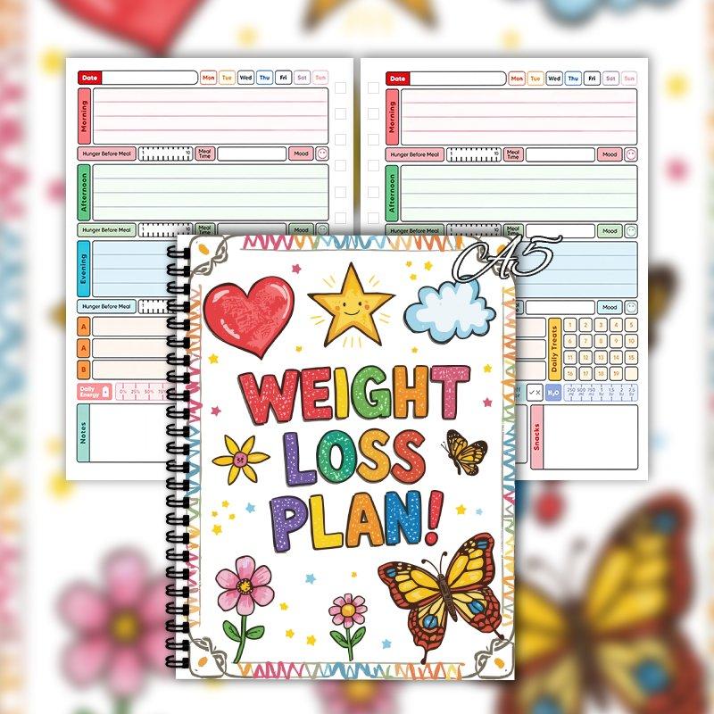 A5 Abnehm-Tracker-Journal, Fitness-Planungs-Tagebuch, geeignet zur Verfolgung Ihrer Fitnessreise, das perfekte Geschenk für Freunde