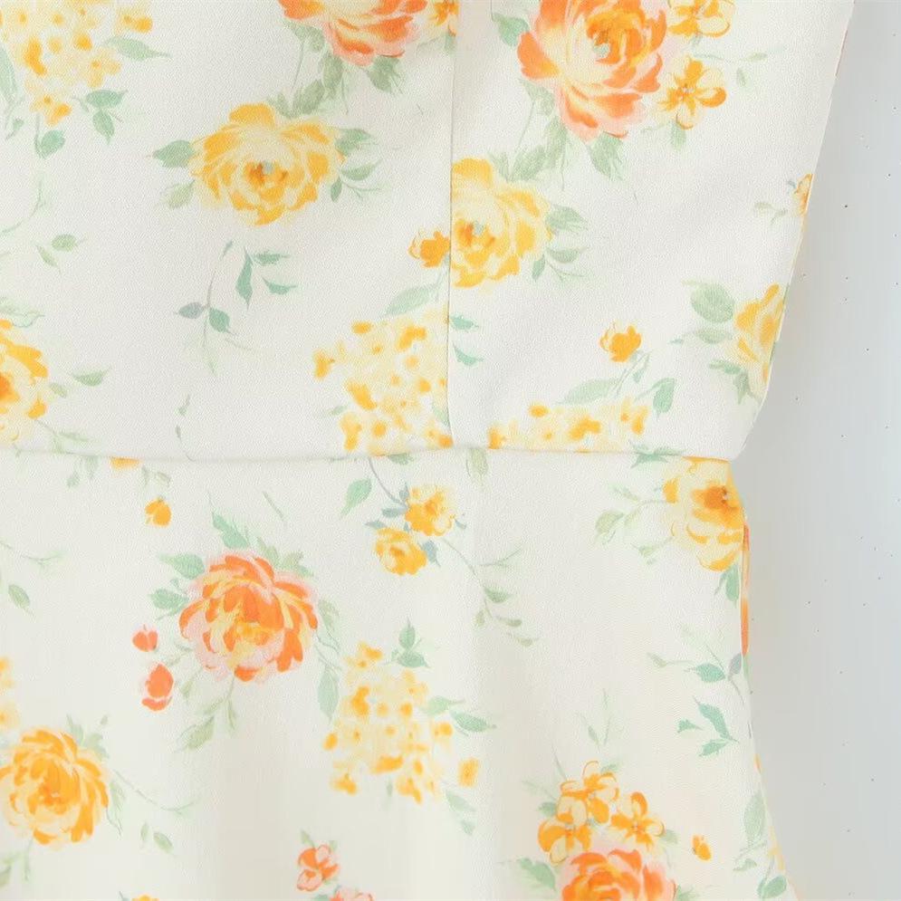 TAOP&ZA Summer Women's Elegant Bow Print Sleeveless Dress