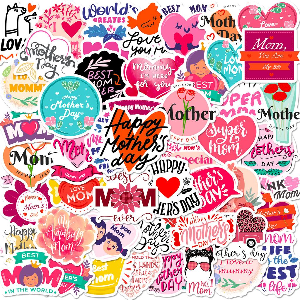 50 Sheets Qing Love Happy Mother'S Day Mother'S Day Sticker Seal