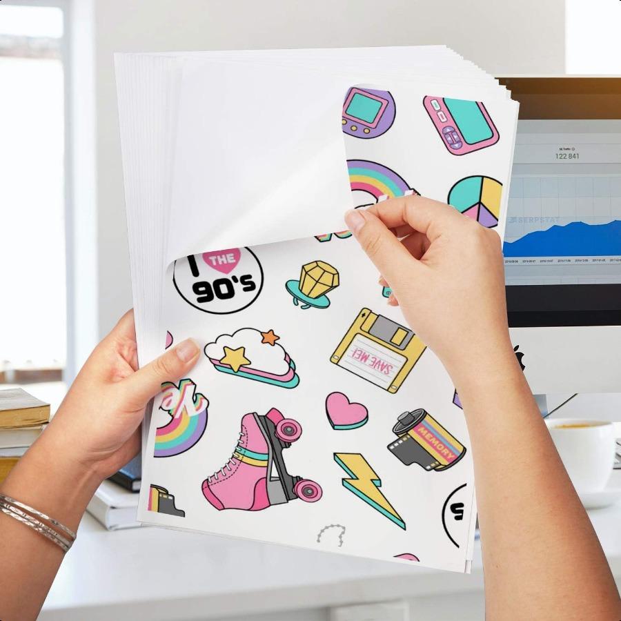 

Премиальная печатная виниловая бумага для наклеек 50 матовых белых водонепроницаемых листов для струйного принтера стандартного размера письма 8,5 United States