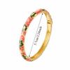 Floral Colorful Flower Bangle Traditional Women's Hand Bracelet Vintage Cloisonne Bangle  Ladies