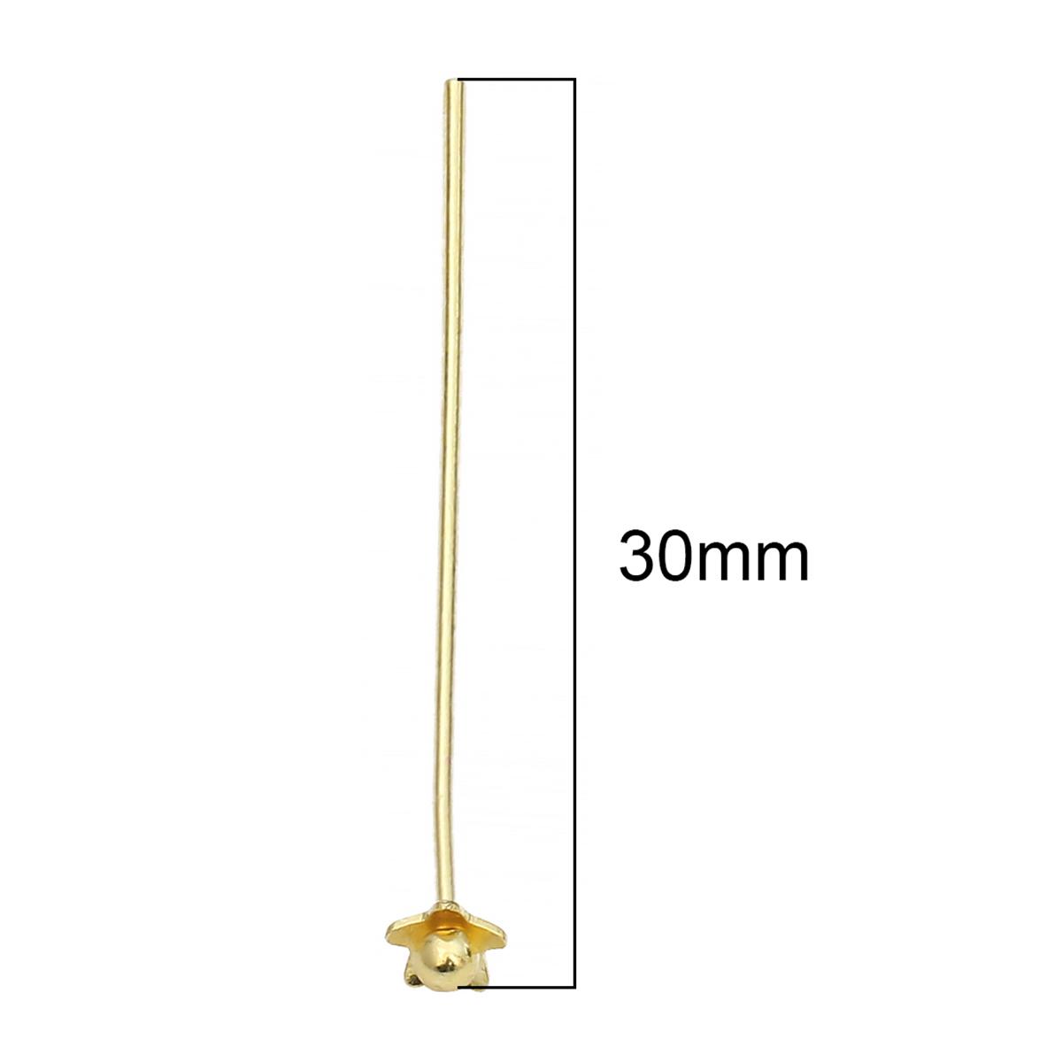 

Медные цветочные бусины, игла для изготовления ювелирных изделий своими руками, аксессуары 0.6x30mm 10pcs золотой