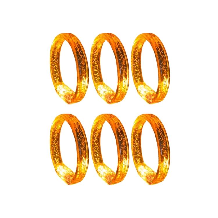6pcs Colorful Light Up Party Glowing Bracelets Stylish Plastic LED Wristbands Birthday Party Wrist Bands Ornament
