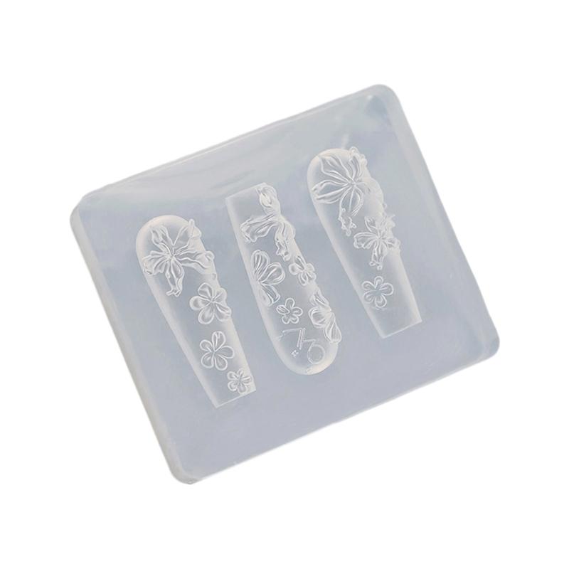 Professional 3D Nail Embossing Mold Reusable Silicone Template For Salon Home Manicure Nail Art Manicure Accessories