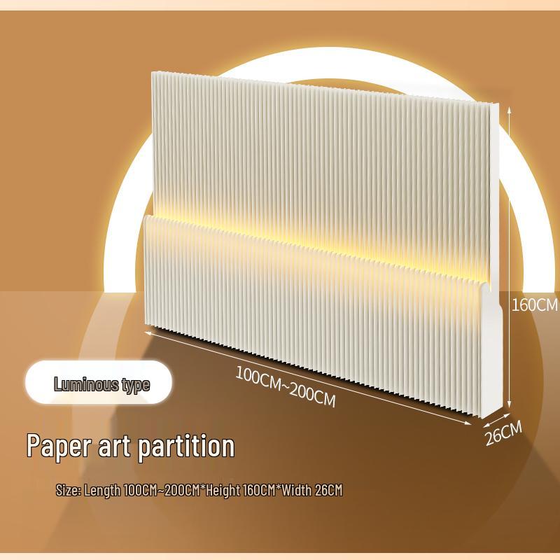 Glow Paper Folding Screen for Office, Living Room, Partition, Entryway, Rental Homes, Salons & Fences