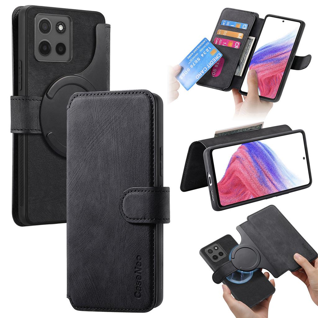 For Motorola Moto G15 4G Magnetic Case CASENEO Detachable Leather Phone Wallet Cover