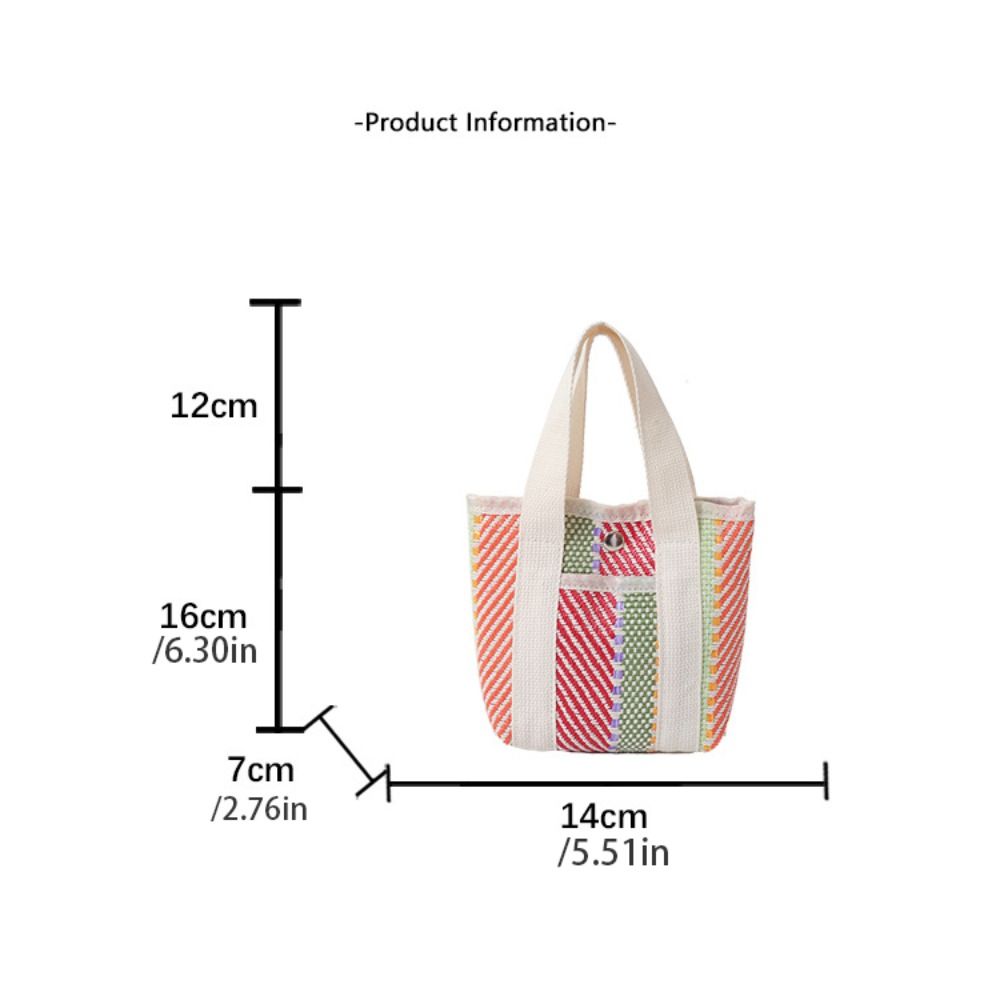 Stripe Straw Bag Large Capacity Tote Bag Portable Lunch Bag  Men