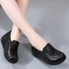 Fashion Platform Shoes Genuine Leather Wedge Heels Casual Shoes Slip-on Loafers Daily Walking Shoes