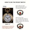 Vintage Bronze American Flag Design with Eagle Mini Pocket Watch Necklace - Steel Quartz Movement, Non-Waterproof Watch for Men