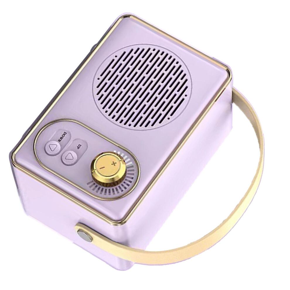 Retro tragbarer kabelloser Lautsprecher, Klarer Klang, 257g, Lila