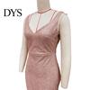 Women Fishtail Hem Dress Evening Deep V Neck Split Sequin Skinny Back Embellished Zipper Closure Sleeveless Prom Cocktail Party Floor Length Ball Gown