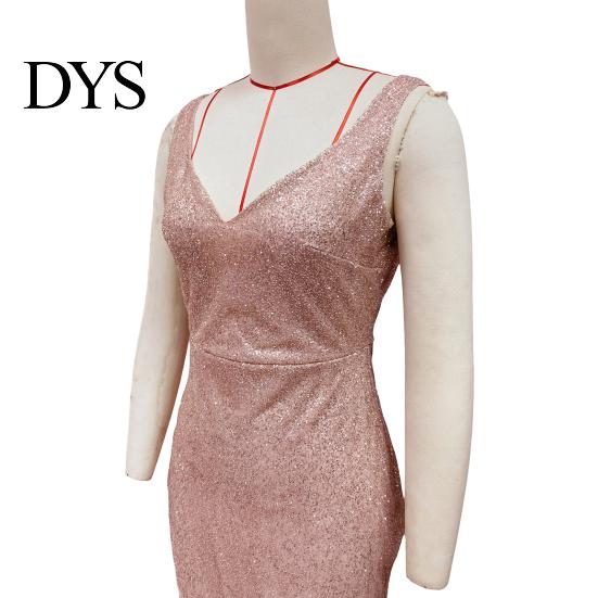 Women Fishtail Hem Dress Evening Deep V Neck Split Sequin Skinny Back Embellished Zipper Closure Sleeveless Prom Cocktail Party Floor Length Ball Gown