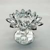 Heller Kristall-Lotuskandelaber Langlebig Elegant Klar Blume Teelichthalter Flacher Boden Anti-Rutsch Glas Kerzenständer Party