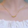 Wufu Linmen Engraved Love Transfer Bead Necklace Female Ins Style Niche Simple Light Luxury Pendant Collarbone Chain