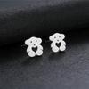 Cute Panda Pendant Necklace & Earrings Set - Teddy Heart Bear Clavicle Chain