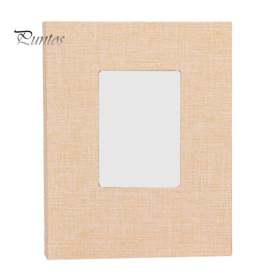 Linen Photo Album Fabric with 208 Pockets Slip-in Picture Albums Cover Memory Family Storage Book Front Window for Anniversary Vacation Wedding