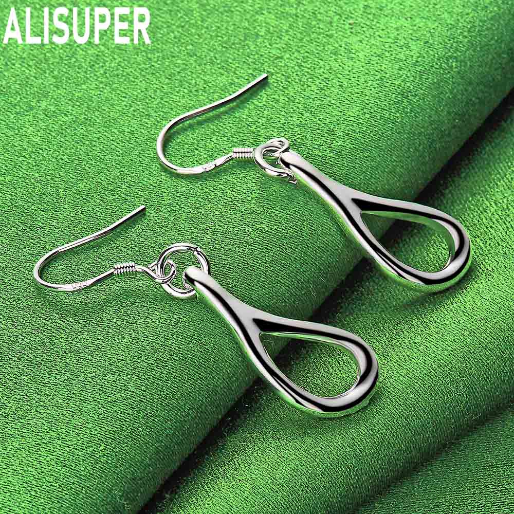 925 Sterling Silver Polished Openwork Teardrop Earrings - Fashion Gift Jewelry