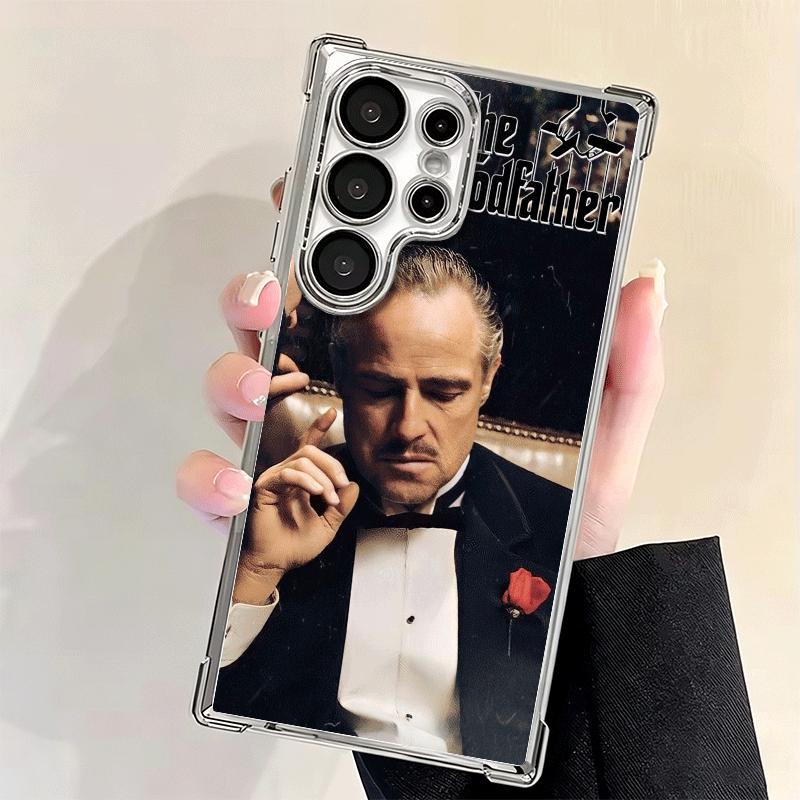 The Godfather TV Plating Phone Case For Samsung Galaxy S24 S25 FE S26 Edge S23 Ultra S22 S21 Plus S20 Anti-Fall Airabag Cover
