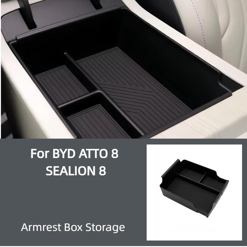 For BYD ATTO 8 SEALION 8 Armrest Storage Box Organizer 2025 2026 Interior Accessories (version without refrigerator)
