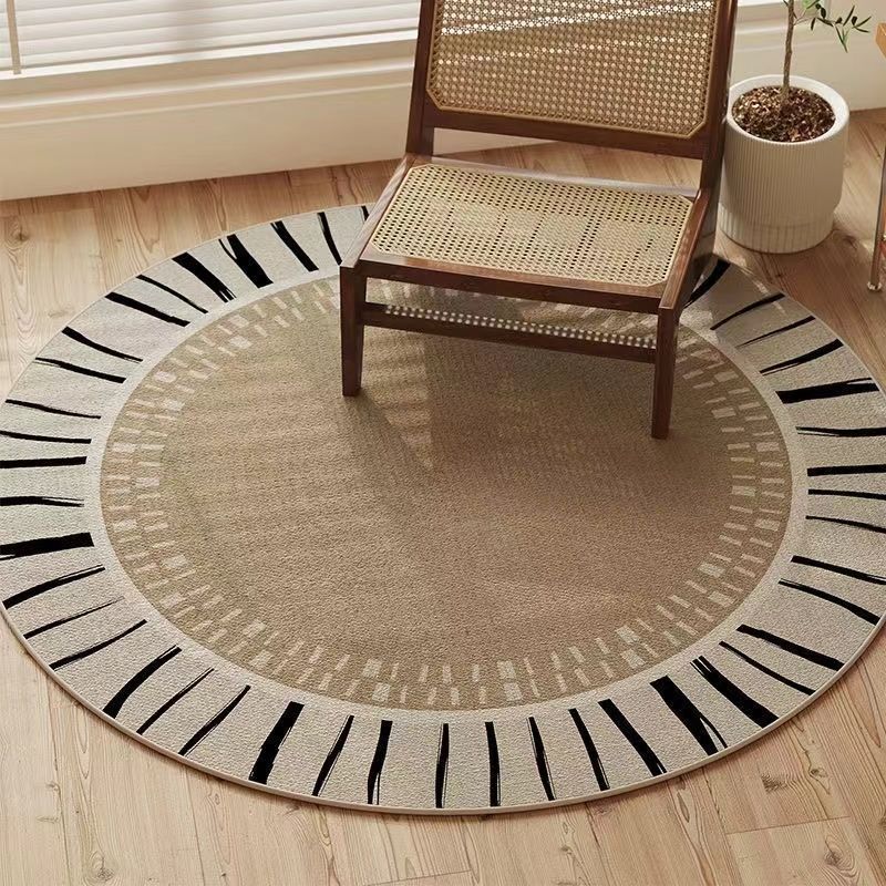 Easy To Clean Circular Carpet Living Room Carpet Vintage Coffee Table Carpet Floor Mat Swivel Chair Pad Thickened Wear-resistant Rocking Chair Pad