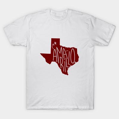 T Shirt Women Amarillo Texas Red Ink Harajuku Print Kawaii Tshirt Summer Short Sleeve Female T-Shirt Top Tee